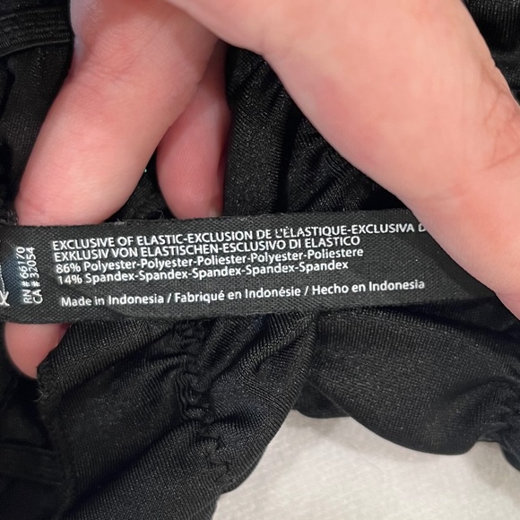 Out From Under by UO | Satin Ruched Tie-Shoulder Tank in Black (S) - Picture 6 of 6